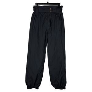 VTG Skiing Passport Ski Pants Women 10 Black High-Rise Slash Pockets Tapered Leg